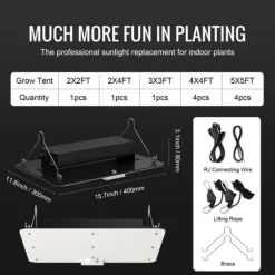 LED Vækstlys, 150W fuldspektrum dæmpbar, kraftfulde Samsung dioder til indendørs planter og drivhus. Daisy Chain driver til 3x3 ft telt.