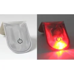 LED-lys Magnetisk Clip Sikkerhed Løb Nat Campingaktiviteter - Grå