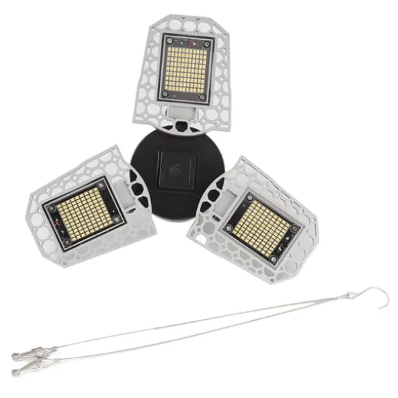 LED-vækstlampe til stueplanter - 297 LED-pærer, foldbart design med tre blade - ideel til drivhuse og sukkulenter - 100-277V