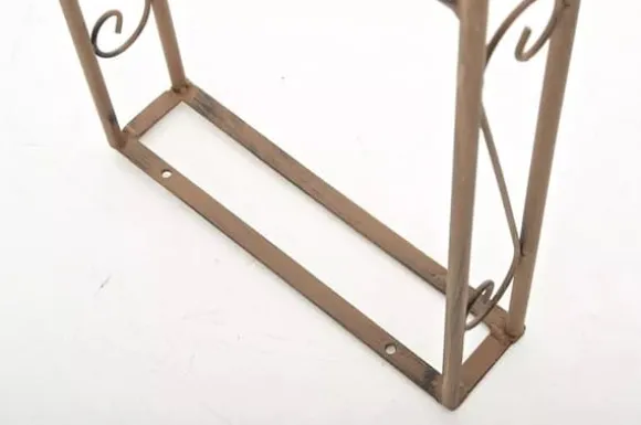 Lenz Antique Brown Metal Rose Arch - 264 cm High Climbing Trellis for Gardens