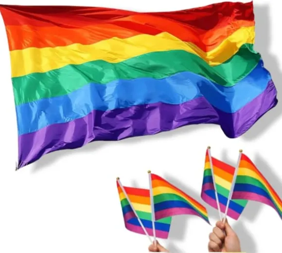 LGBT-flag 150x90 cm regnbueflag LGBTQ parade klistermærker vimpler