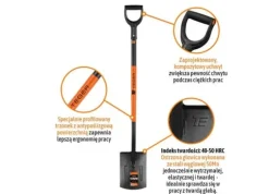 Lige spade på metalhåndtag, (længde 1250 mm), Teger
