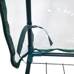 Lille Drivhus med 4 Hylder og PVC-Dæksler | Vandtæt Plantekasse med lynlås