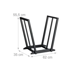 Logholder, 55,5x62x35 cm, Sort