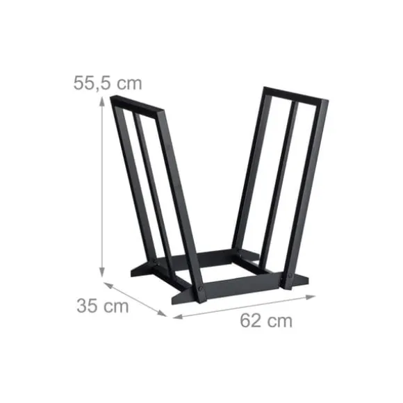 Logholder, 55,5x62x35 cm, Sort