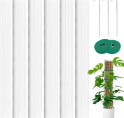 Lollanda 6 stk mosstænger, 61 cm klatreplantestænger, plast, stabelbare plantestænger til indendørs planter, klatring, klatreplanter