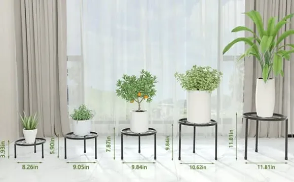 Lollanda Blomsterstativ, plantestativ, urtepotteskjuler, blomsterstøtte, til have og altan, 5-delt sæt