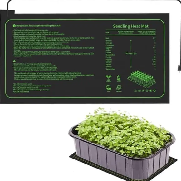 Lollanda frøspiringsvarmemåtte, frøplantevarmemåtte 25x52cm, IP67 vandtæt, planteformering, til planter og hydroponics