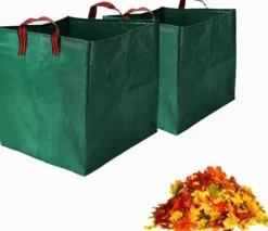 Lollanda 2-pak havetasker 270L – Stående havetasker med håndtag 65x65x65 cm, til blade, græs, brænde og haveaffald