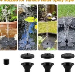 Lollanda Solar Powered Fountain Pump med 7 Dyser - Flydende Solar Fountain Pump, til have, pool og fuglebad
