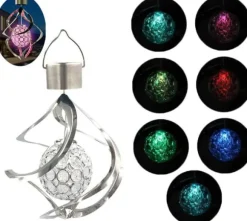 Lollanda Solar Powered Wind Chime Lampe, Wind Chime med RGB, Wind Chime med Solar PV LED, IP65, Wind Chime Haven Dekoration Udendørs Belysning