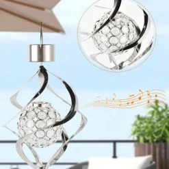 Lollanda Solar Powered Wind Chime Lampe, Wind Chime med RGB, Wind Chime med Solar PV LED, IP65, Wind Chime Haven Dekoration Udendørs Belysning