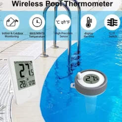Lollanda Trådløst Flydende Pooltermometer med LED-display, vandafvisende IPX8 - Til Pool & Spa
