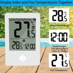 Lollanda Trådløst Flydende Pooltermometer med LED-display, vandafvisende IPX8 - Til Pool & Spa