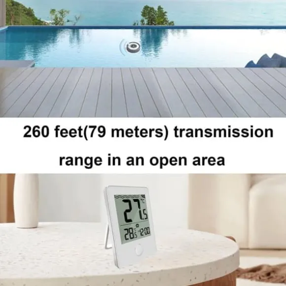 Lollanda Trådløst Flydende Pooltermometer med LED-display, vandafvisende IPX8 - Til Pool & Spa