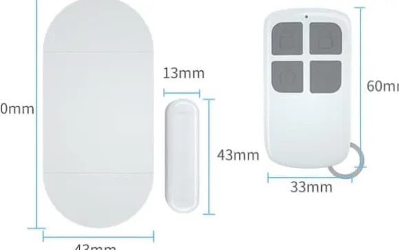 Lollanda Wireless til dør- og vinduesalarm – 130 dB alarm, 2 fjernbetjeninger, nem installation, hjemmealarmsystem