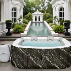 Luksusjacuzzi – Ø180 cm – 799L – 120 dyser – Varmer op til 40°C – Frostbeskyttelse – Isolerende overtræk – Indendørs og udendørs boblebad – 4 personer | CDON