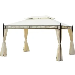 Luxuspavillon 3x4 m, creme – festtelt til have & terrasse