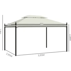 Luxuspavillon 3x4 m, creme – festtelt til have & terrasse