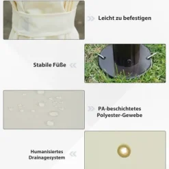 Luxuspavillon 3x4 m, creme – festtelt til have & terrasse