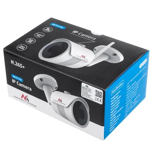 Maclean IP-kamera IPC WiFi 5MPx udendørs, horn, CMOS 1/2.5", H.264/H.264+/H.265/H.265+/JPEG/AVI, Onvif, MCTV-516