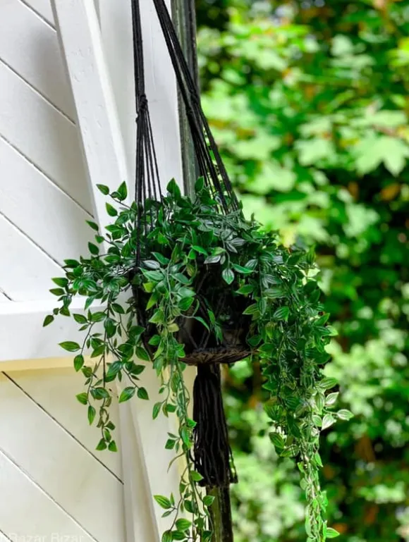 Macrame Planteholder - Sort - L