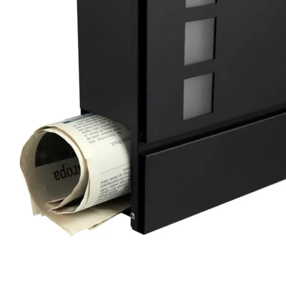 Mailbox - Wall Letterbox - Moderne - Låsbar - Med avisrum - Sort