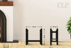 Medya Round Metal Firewood Rack Stand, Black - 30x60x60 cm