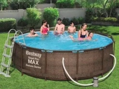 Mega Stor Ratten Look Familie Oppustelig Pool med Filterpumpe, Stige & Dække - Perfekt til Sommerfest