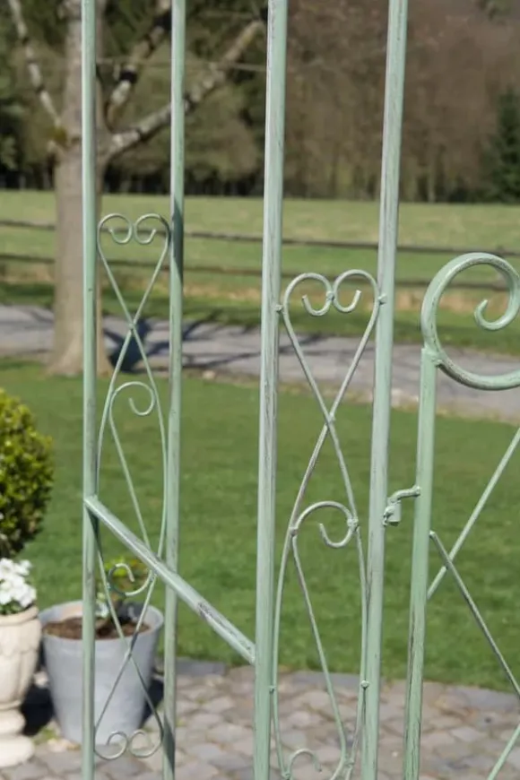Melissa Antique Green Metal Rose Arch with Double Gates - 220cm Height, 120cm Width