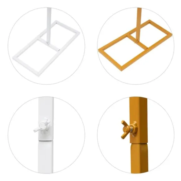 Metal bryllupsbue, baggrundsstativ, hvid, str. M, til have, fotostudie og fødselsdagsfester