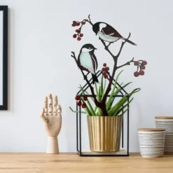 Metal Fuglepynt Fuglesilhuet Havekunst til Hjem Have Havedekoration