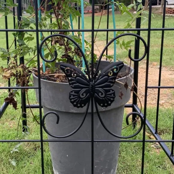 Metal havebue til klatreplanter, holdbar sort bue til roser og vinstokke, perfekt til bryllup, fest og have 7,15 fod