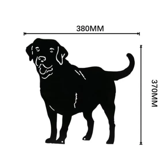 Metal Hunde Dekorative Havepæle Hundesilhuet Havedekoration til Udendørs Græsplænepynt Haveskilt