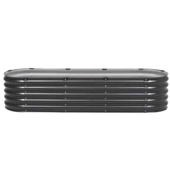 Metal Hævet Haveseng, 6,56x1,96x1,4 Fod, Galvaniseret Plantekasse, Mørkegrå, Holdbar, Vejrbestandig, Ideel til Haveindretning