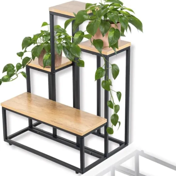 Metal stående blomsterstativ til blomster, planter, potter, industriel hylde 68