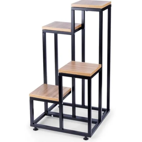 Metalblomsterstativ 4-lags, niveaudelt stativ til potter, planter og blomster