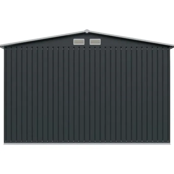 Metalskur til haven - Opbevaring af værktøj | Størrelse: 257x205x178 cm | Farve: Antracitgrå