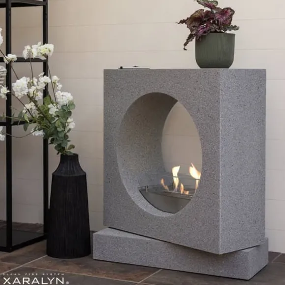 Milano bioethanol tunnel pejs - Beton udseende - Fritstående - Dekorativ pejs - 2 KW varme