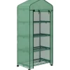 Mini drivhus 69×50×165 cm – 4 hylder, grøn