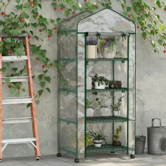 Mini drivhus 69×50×165 cm – 4 hylder, gennemsigtigt