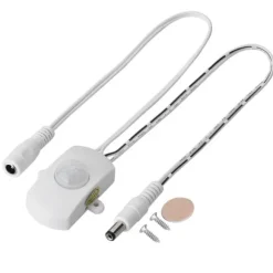 Mini PIR infrarød bevægelsessensor til LED-strimmel - hvid, 5A, DC 6-24V