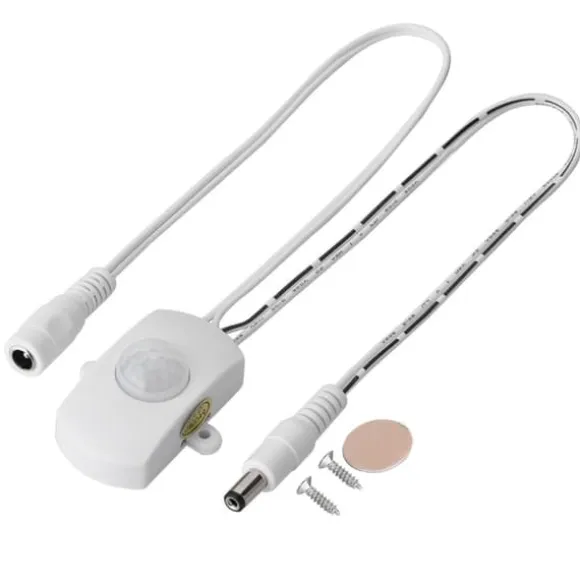 Mini PIR infrarød bevægelsessensor til LED-strimmel - hvid, 5A, DC 6-24V