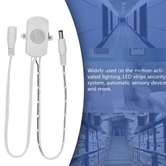 Mini PIR infrarød bevægelsessensor til LED-strimmel - hvid, 5A, DC 6-24V