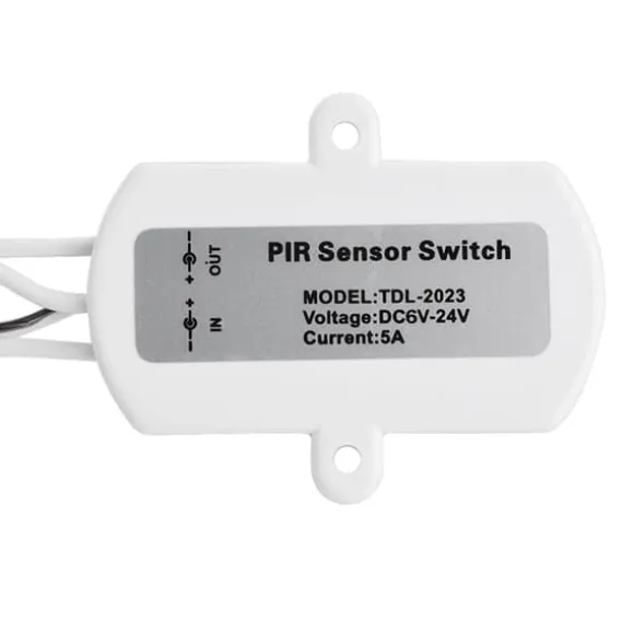 Mini PIR infrarød bevægelsessensor til LED-strimmel - hvid, 5A, DC 6-24V