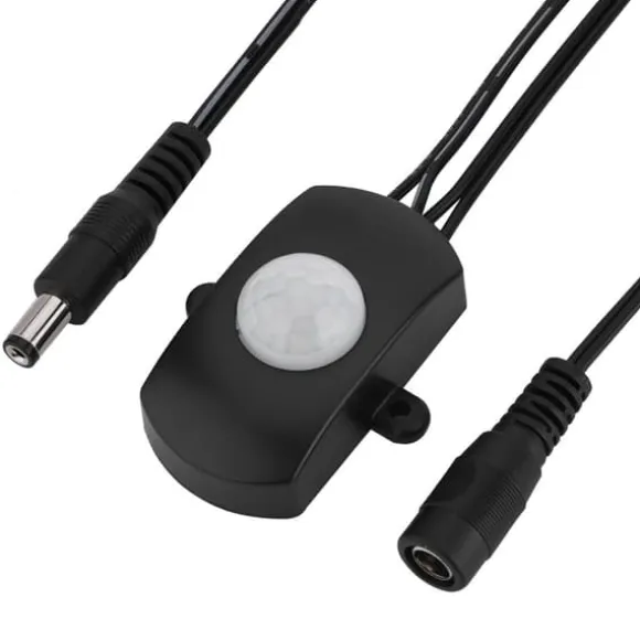 Mini PIR infrarød bevægelsessensor til LED-strimmel - sort, 6-24V, 5A