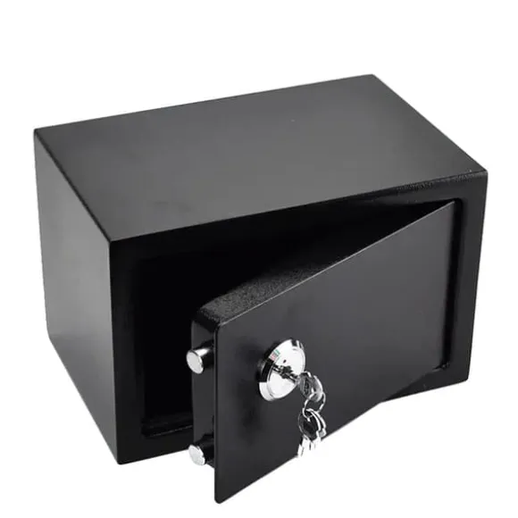 Mini Safe, Nøglebetjent Lås, Vægmonteret Design,sort