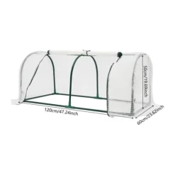 Minidrivhus - Altan-/Tomatdrivhus - 120×60×50 cm - Rullevinduer - Til altan og have - Hvid
