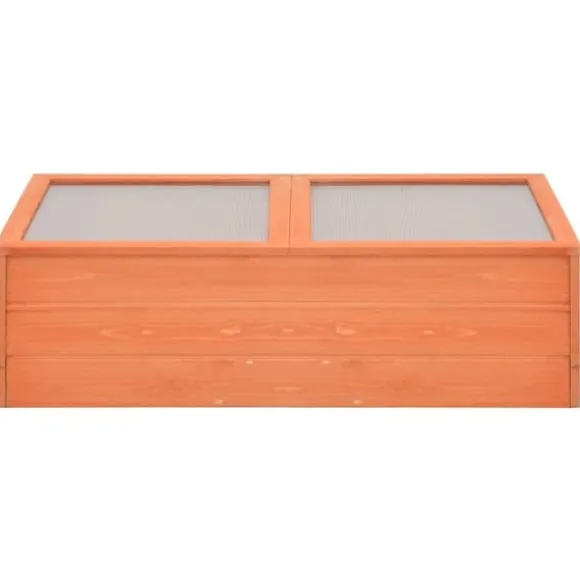 Minidrivhus i træ med hængslet låg - Beskyt dine planter | Størrelse: 100x50x34 cm