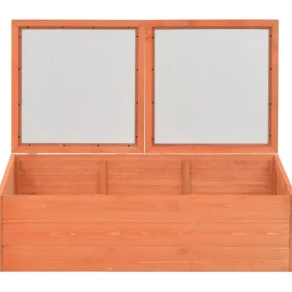Minidrivhus i træ med hængslet låg - Beskyt dine planter | Størrelse: 100x50x34 cm